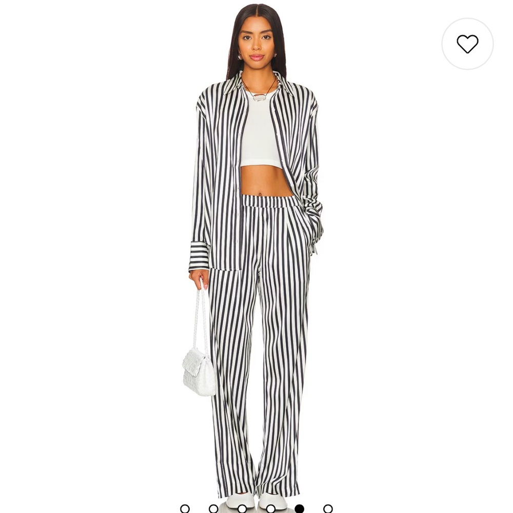Striped Black and White Two-Piece Set